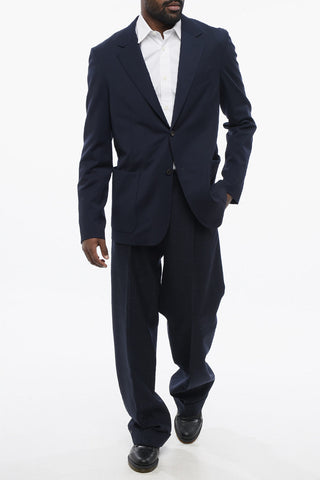 Light Wool Blazer with Patch Pockets