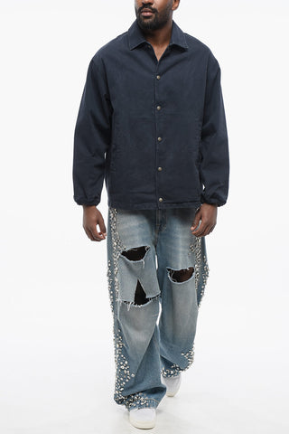 EMPORIO Twill Cotton Overshirt with Snap Buttons
