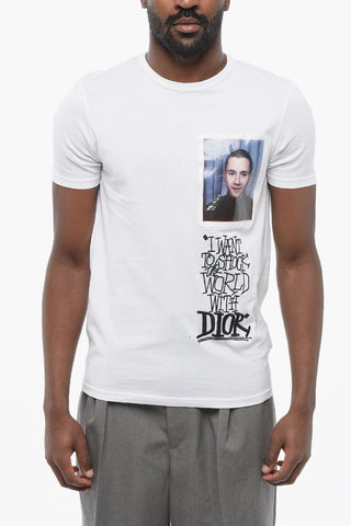 DIOR X SHAWN Cotton T-Shirt with Print and Embroidery