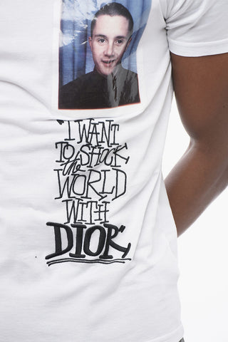 DIOR X SHAWN Cotton T-Shirt with Print and Embroidery