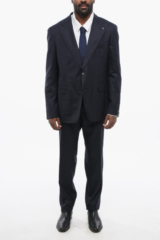 Abito Slim Fit in Misto Seta con Rever a Lancia