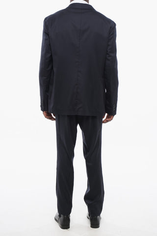 Abito Slim Fit in Misto Seta con Rever a Lancia