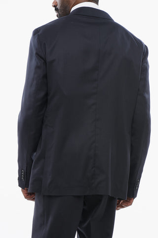 Abito Slim Fit in Misto Seta con Rever a Lancia