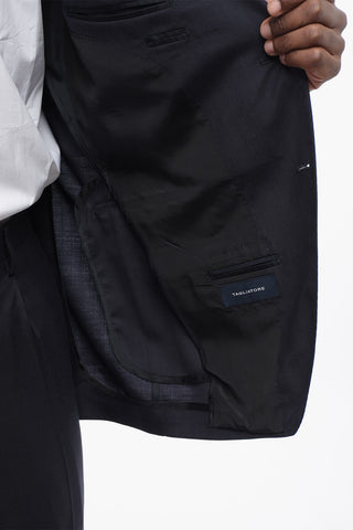 Abito Slim Fit in Misto Seta con Rever a Lancia