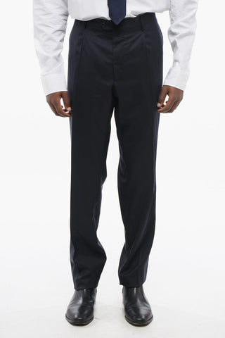 Abito Slim Fit in Misto Seta con Rever a Lancia