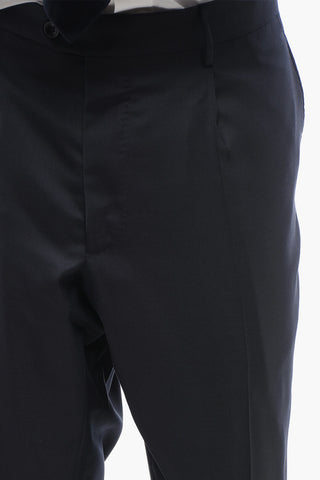 Abito Slim Fit in Misto Seta con Rever a Lancia