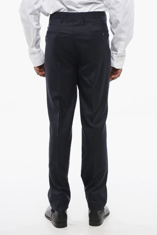 Abito Slim Fit in Misto Seta con Rever a Lancia