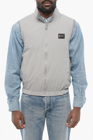 Gilet in Nylon Reversibile con Zip Frontale