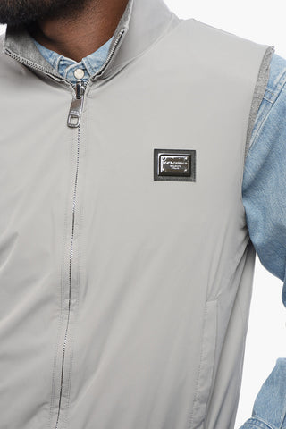 Gilet in Nylon Reversibile con Zip Frontale