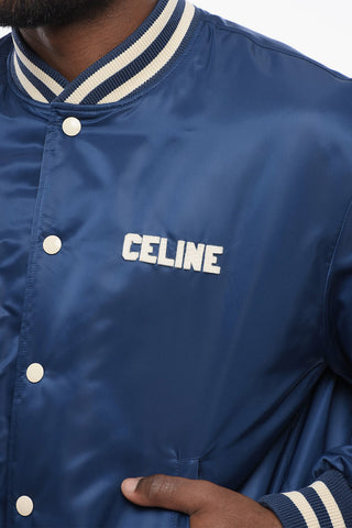 Bomber Imbottito in Nylon con Logo in Applicazione