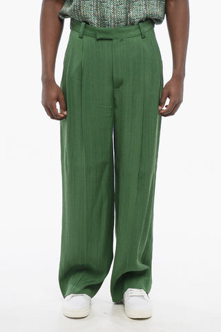 Double-pleated LES SCULPTURE Silk Blend Pants