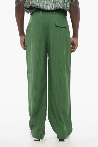 Double-pleated LES SCULPTURE Silk Blend Pants