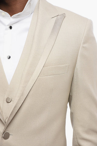 Abito 3 Pezzi con Rever a Lancia in Satin