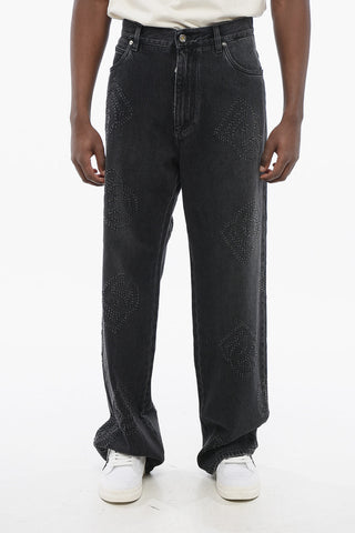 OVER 5-Pocket Jeans with Perforated Logo 26cm