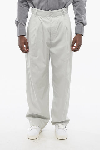 Pantaloni Mom Fit ad 1 Pince in Seta e Cotone