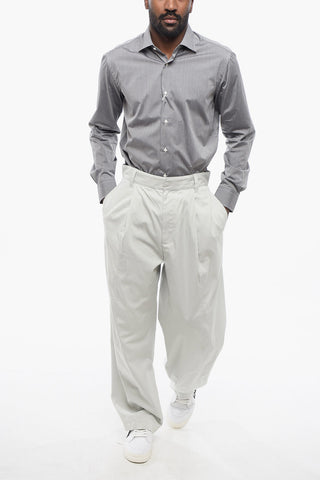 Pantaloni Mom Fit ad 1 Pince in Seta e Cotone