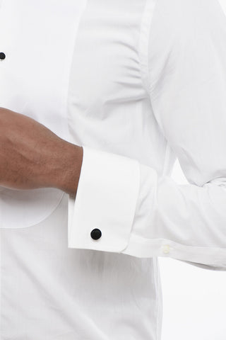 Camicia Tuxedo in Popeline con Collo Wing Tip