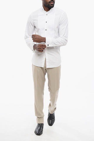 Camicia Tuxedo in Popeline con Collo Wing Tip