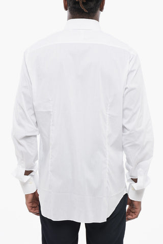 SU MISURA Stretch Cotton Blend Shirt with Spread Collar