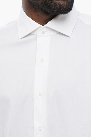 SU MISURA Stretch Cotton Blend Shirt with Spread Collar