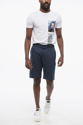 Shorts Chino in Misto Seta con Passanti