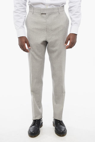 4-Pocketed Virgin Wool Pants with Hidden Closure
