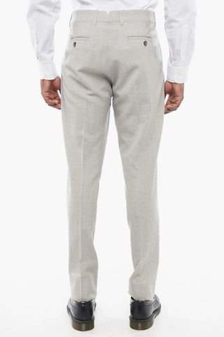4-Pocketed Virgin Wool Pants with Hidden Closure