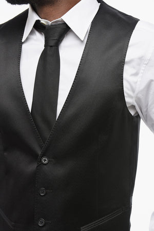 CC COLLECTION Satin Gilet RESET with Welt Pockets