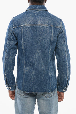 Dark-Wash Denim Shirt with Small Pockets