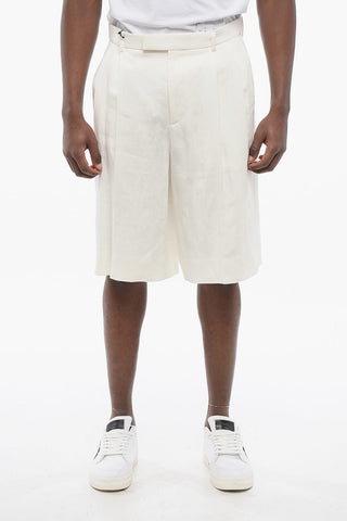 Double-pleated Pure Linen Shorts