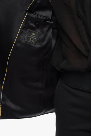 SICILIA Doppelreihiger Blazer mit Schalkragen aus Seidensatin
