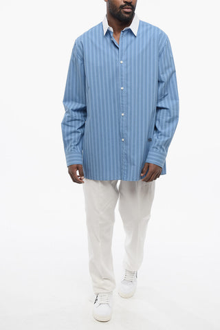 Hairline Patterned Cotton Shirt