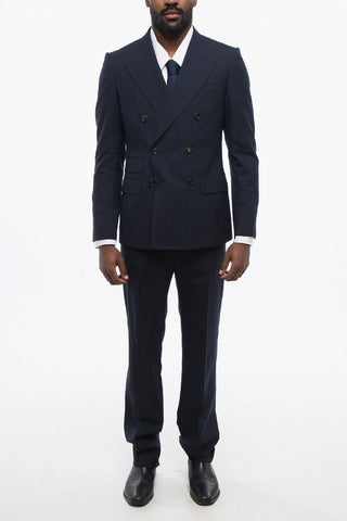 Double-breasted Monogram Jacquard Wool Suit