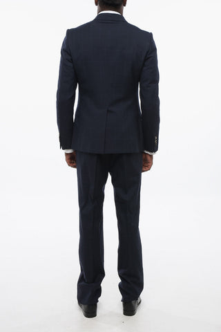 Double-breasted Monogram Jacquard Wool Suit