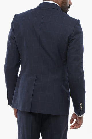 Double-breasted Monogram Jacquard Wool Suit