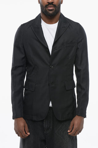 BLACK Slim Fit Blazer with Flap Pockets