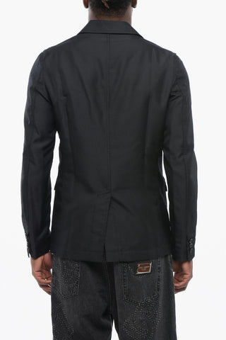 BLACK Slim Fit Blazer with Flap Pockets