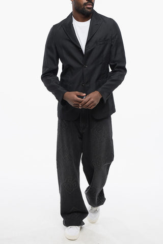 BLACK Slim Fit Blazer with Flap Pockets
