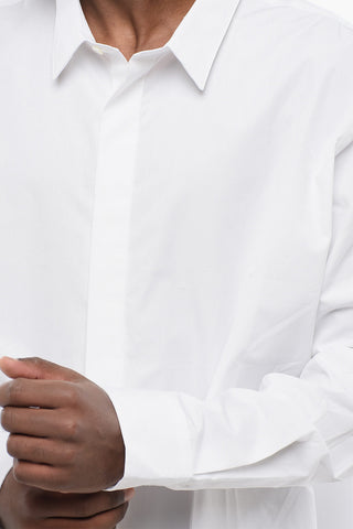 Camicia in Popeline con Abbottonatura Nascosta
