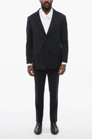 Light Wool Suit with Elastic Waistbanded Pants
