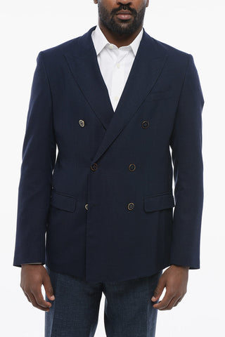 TAORMINA Unlined Light Wool Blazer with Double-breasted Design