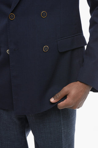 TAORMINA Unlined Light Wool Blazer with Double-breasted Design