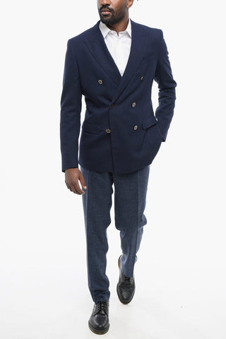 TAORMINA Unlined Light Wool Blazer with Double-breasted Design