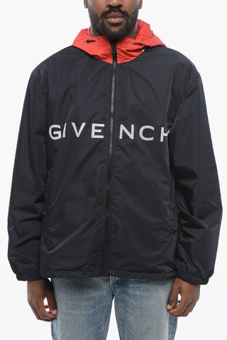 Giacca a Vento STARS in Nylon con Logo Stampato