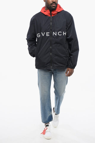 Giacca a Vento STARS in Nylon con Logo Stampato