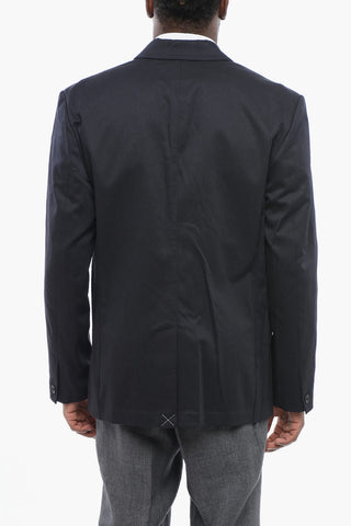 Single-Breasted Cotton-Blend Blazer with Patch Pockets