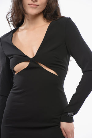 JEANS COUTURE Kleid mit V-Ausschnitt und Cut-Outs