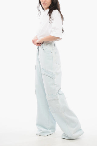 Jeans Cargo Medusa con Lavaggio Chiaro