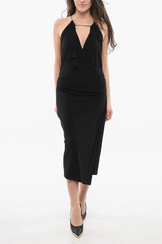 Ruffled Dress with Chain Straps