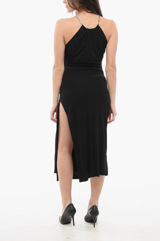 Ruffled Dress with Chain Straps